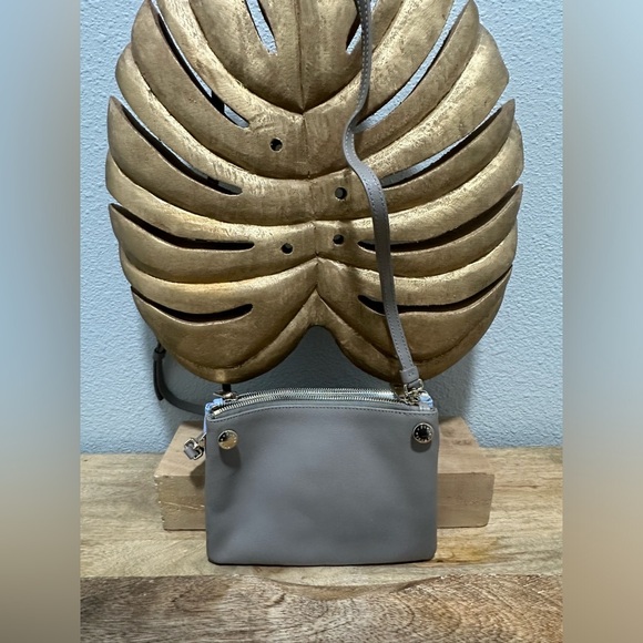 Furla Lilli Saffino Dubble Zip Blue Two Tone Leather Small Crossbody Excellent - Picture 1 of 6